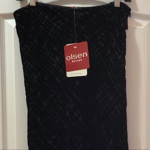 ❤️ OLSEN Europe black velvet/silk skirt NWT